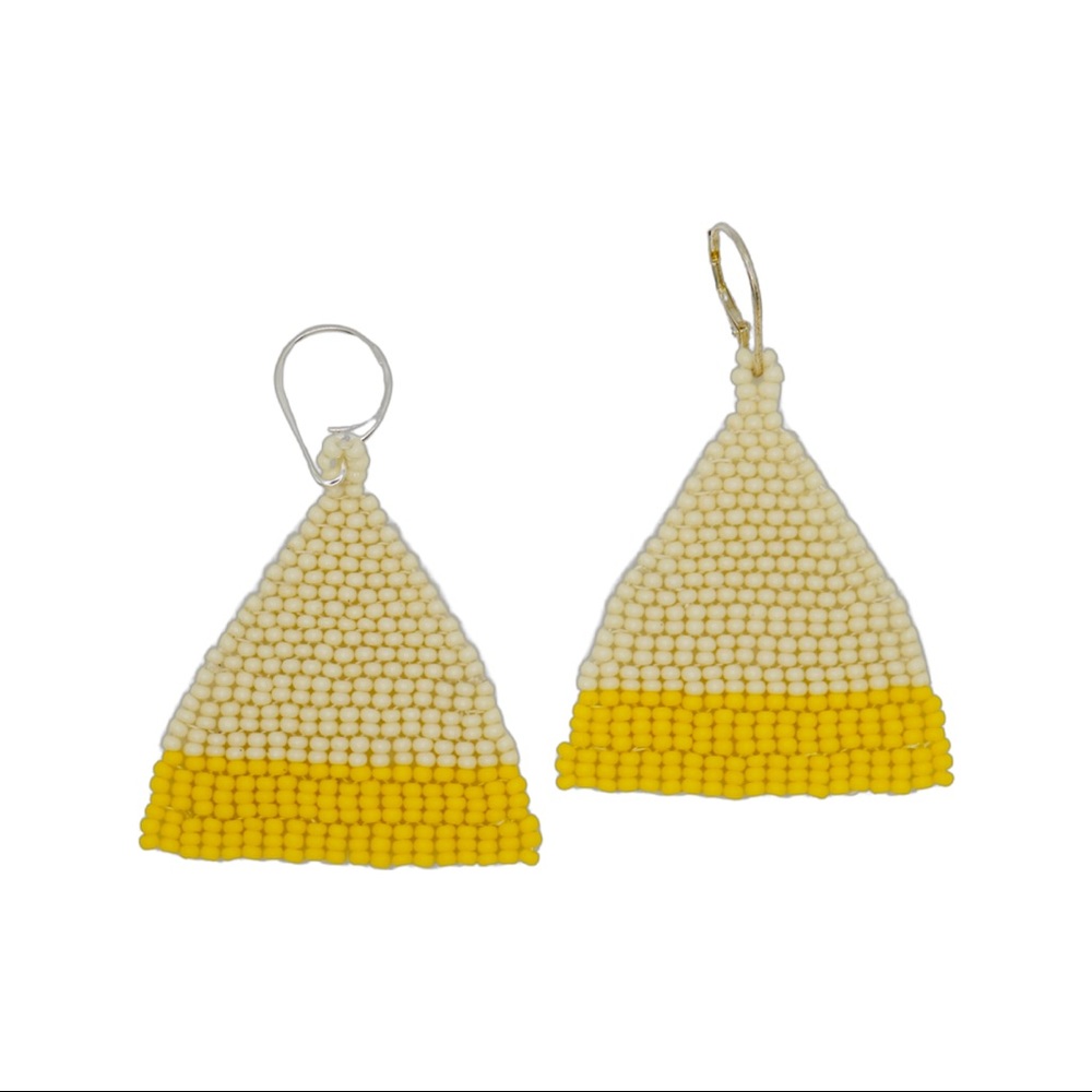 HANDMADE GLASS EARRINGS | Beehive Small Batch Handwoven  Earrings in Swift